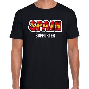 Zwart Spain fan t-shirt voor heren - Spain supporter - Spanje supporter - EK WK shirt outfit