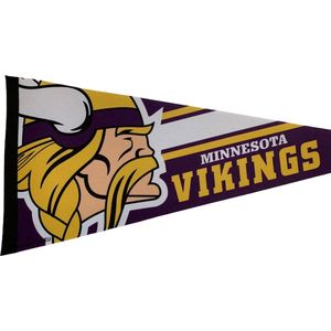 USArticlesEU - Minnesota Vikings  - NFL - Vaantje - Wimpel - Vlag - American Football - Sportvaantje - Pennant - Paars/Wit - 31 x 72 cm