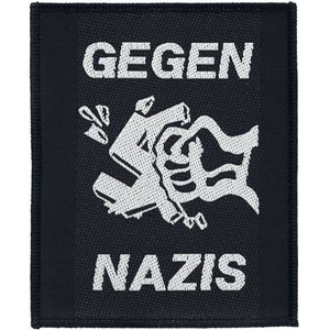 Gegen Nazis Patch zwart-wit Polyester -