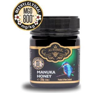 100% natuurlijke, rauwe Manuka honing MGO 800+, Auribee- 250 gram- Gecontroleerd, gecertificeerd en verpakt in Nieuw Zeeland