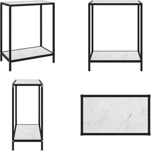 vidaXL Wandtafel 60x35x75 cm gehard glas wit - Wandtafel - Wandtafels - Bijzettafel - Bijzettafels