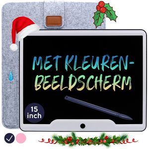 LCD Tekentablet Kinderen ""Blauw"" 15 inch Kleurenscherm - Kerstkado - Cadeau - Jongens - Kinderen - Interactief Speelgoed Vanaf 3 Jaar - Sinterklaas Cadeautjes Kinderen - Kleuter - STEM Speelgoed Jongens - Kids Tablet - Ewriter - Speelgoed 6 Jaar