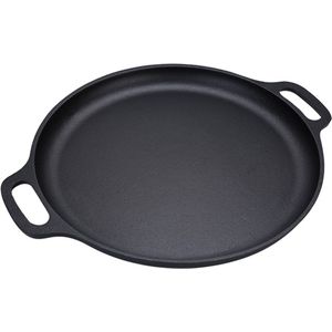 Koock Amsterdam Skillet gietijzer - koekenpan - PFAS vrij - 32cm - zonder steel - Paellapan - BBQ accessoires - Geschikt voor Green Egg