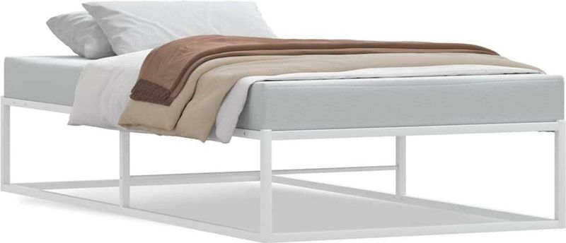 vidaXL - Bedframe - zonder - matras - 100x200 - cm - wit