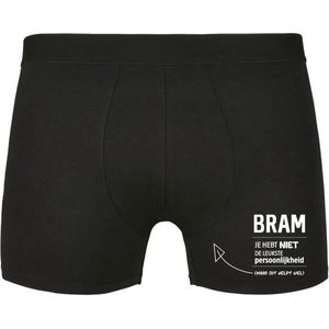 Bram, je hebt niet de leukste persoonlijkheid, maar dit helpt wel Heren Boxershort - relatie - vriend - onderbroek - grappig