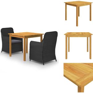 vidaXL Tuinset - Tuinsets - Eetset - Eetsets - 3-delige Tuinset zwart