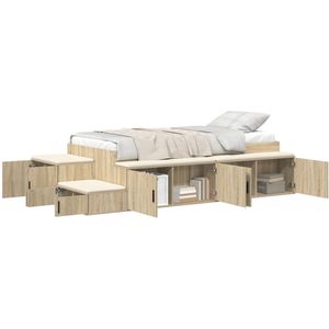 vidaXL - Opslagbedframe - Sonoma - Eiken - 80x200 - cm