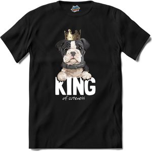 King Of Cuteness | Honden - Dogs - Hond - T-Shirt - Unisex - Zwart - Maat 3XL