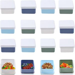 Set van 16 voedselbewaarcontainers met deksel, klein, vriescontainers van 150 ml, kleine container, mini-bewaarcontainer, vriescontainer, kunststof, BPA-vrij, geschikt voor magnetrons en diepvriezers