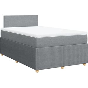 vidaXL - Boxspring - met - matras - stof - lichtgrijsx190 - cm