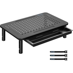 Monitorstandaard met Lade - Verstelbaar in Hoogte - BONTEC - Bureau - Laptop - Computer. Laptop Stand