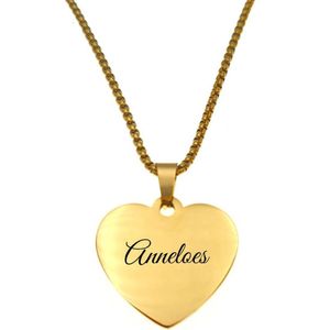 Ketting - Hart - Met Naam - Anneloes - Goud