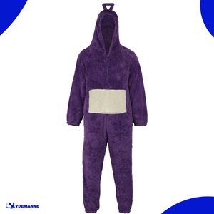 Carnavalskleding - Onesie - Kostuum - Paars - Heren - XL - 186 - 200 cm - Verkleed als Teletubbies Tinky Winky