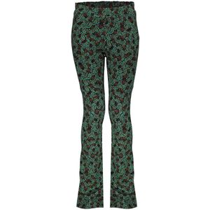 Geisha Flared Broek met All Over Print Groen/Bruin