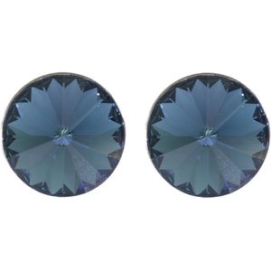 Behave – Oorsteker met swarovski elements – 10 mm – Donkerblauw – Nikkelvrij