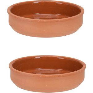 8x Tapas schaaltjes 450 ml terracotta 16 x 4 cm - Tapasschaaltjes - Tapas/snacks/hapjes bereiden en serveren