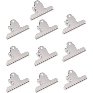 10 stuks grote Bulldog-tang tekentang metalen bindclips 3 inch zilveren paperclip tang voor papier post karton kantoor keuken