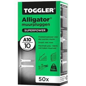Toggler Alligatorplug - 10 mm - 50 Stuks