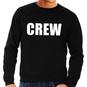 Crew tekst sweater / trui zwart voor heren S