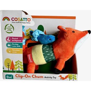 Cosatto - Clip On - Mister vox - Activity Toy - Pluche - Meneer Vos - Knuffel voor Baby's - Activiteitenknuffel - Vos - Sensory Knuffel Vosje - Newborn - Vanaf 0 M - Buggy en Bedje Clip - Kinderwagen - Wandelwagen - Buggy – Kraamcadeau - Babycadeau