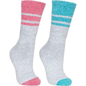 Trespass Womens/Ladies Hadley Hiking Boot Socks (2 Pairs) (Marine Marl/Raspberry Marl)