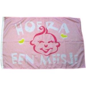 Vlag Hoera een meisje