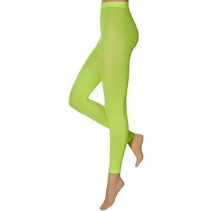 Apollo - Dames party legging - 60 denier - Fluor Geel - Maat L/XL - Neon Legging - Gekleurde legging - Legging carnaval