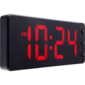 Tafel/Wandklok 27.2x10.8x3cm - LED - Rood - ABS - NeXtime 'Digitale Klok Rood'