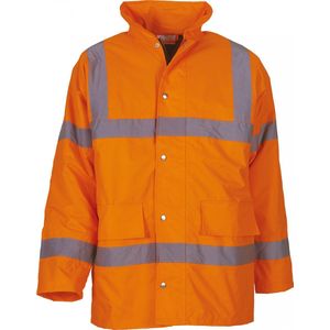 YOKO- JACKET - REFLECTIEF - REGENJAS - VEILIGHEIDSJAS - MET CAPUCHON - ORANJE - XL