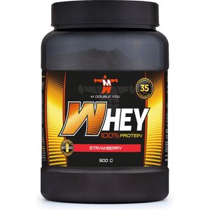 M Double You - 100% Whey Protein (Strawberry - 900 gram) - Eiwitshake - Eiwitpoeder - Eiwitten - Sportvoeding - 36 shakes
