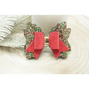 Kerst haarstrik - Groen - Rood - Goud - Bows and Flowers