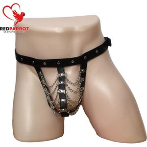 Ketting onderbroek Deluxe leder | Open kruis | Verstelbaar | BDSM | SM | Erotische slip | Sexy ondergoed mannen | Heren