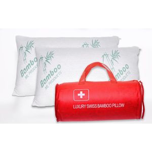 Swiss Bamboo Pillow - Hoofdkussen -  - Zwitsers luxe bamboe - Antibacterieel - Hypoallergeen - 50x70 cm ( 2 stuks )