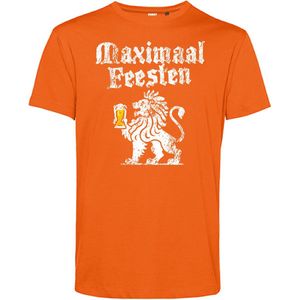 T-shirt Maximaal Feesten | Koningsdag t-shirt | Oranje shirt | Oranje | maat XXL