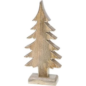 Kerstboom van Mango Hout - Denneboom - Natural Collections - 29 cm Hoog - Goud Bruin