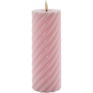 Mansion atmosphere - swirl led kaars licht roze 20x7,5cm