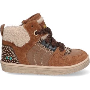 BunniesJR 223750-414 Meisjes Hoge Sneakers - Bruin/Beige - Suède - Veters