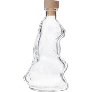Glazen Fles 'Konijn' - 200 ml - Decoratieve Flessen, Glazen Flesjes Met Dop - Vorm: Konijn Glas - Transparante Fles - Glas - 1 Stuk
