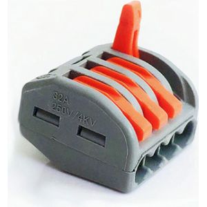 DW4Trading 4-voudige Lasklemmen voor massieve en soepele stroomdraad - Connectors - 10 Stuks