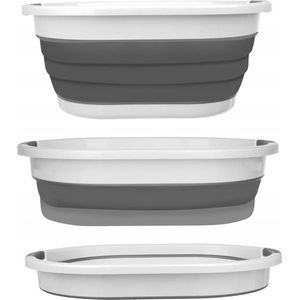 IBBO Shop - Opvouwbare wasmand - Wasmand - Opvouwbaar Mand - 25 L - inklapbaar wasmand - Siliconen - Opbergmand - Wasbox - Was Emmer - Grijs/wit