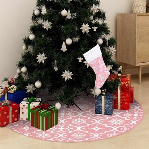 The Living Store Kerstboomrok - Deluxe - Roze - 150 cm - Inclusief kerstsok