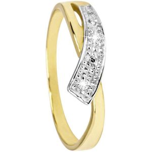 Di Lusso - Ring Torino - Diamanten - 14 Karaat Goud - Dames - 18.00 mm