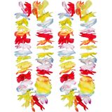 Toppers - Boland Hawaii krans/slinger - 2x - Tropische/zomerse kleuren mix - Bloemen hals slingers