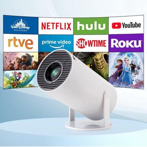 Mini Projector 4K Beamer met Android 11 en 130-inch Scherm - Draagbare Filmprojector met Auto Keystone en WiFi6