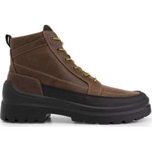 Travelin' Canmore Heren Winterboots - Waterresistent membraan - Wol gevoergd - Cognac bruin leer - Maat 45