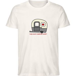 Grappig Heren en Dames T Shirt - Mijn Kampeer Shirt - Vintage Wit - XL