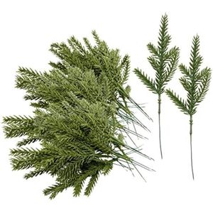 60 STKS Kunstplanten Dennennaalden Takken Slinger, Groene Kerst Garland Decoratie, Nep Groene Planten Dennennaalden-Groen Dennenplukken voor DIY Kerst Garland Decoratie (60 stuks)