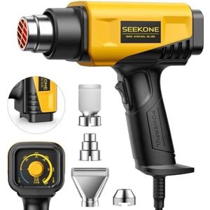 Heteluchtpistool 2000W met Instelbare Temperatuur 50-650℃ Warmtepistolen Kit met 1,5S Snelle Verwarming en Overbelastingsbeveiliging voor DIY Crafts Verf Verwijderen
