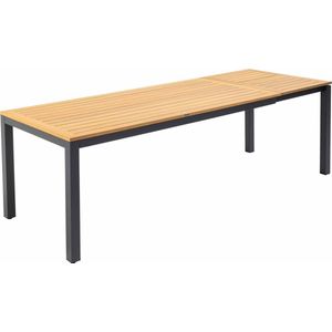 Oviala - Rechthoekige uitschuifbare tuintafel 180/240 cm hout en zwart