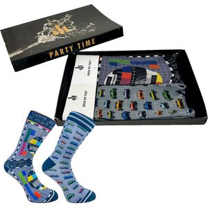 Sock My Feet geschenkdoos sokken heren 39 42 - cadeau voor man - duurzaam - naadloos - Oldtimers No Signal